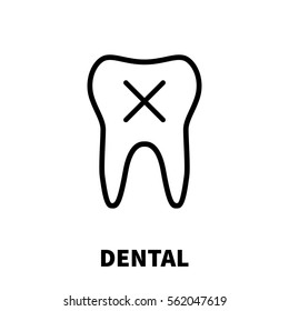 Dental icon or logo in modern line style. High quality black outline pictogram for web site design and mobile apps. Vector illustration on a white background.