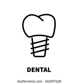 Dental icon or logo in modern line style. High quality black outline pictogram for web site design and mobile apps. Vector illustration on a white background.