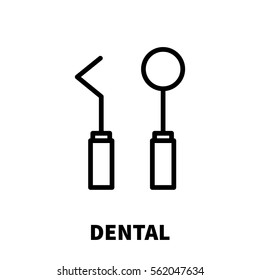 Dental icon or logo in modern line style. High quality black outline pictogram for web site design and mobile apps. Vector illustration on a white background.