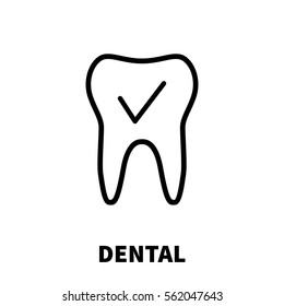 Dental icon or logo in modern line style. High quality black outline pictogram for web site design and mobile apps. Vector illustration on a white background.