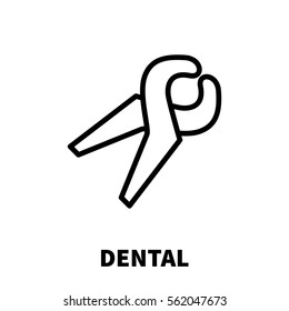 Dental icon or logo in modern line style. High quality black outline pictogram for web site design and mobile apps. Vector illustration on a white background.