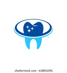 dental icon logo with swoosh