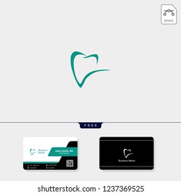 dental icon logo template vector illustration, free business card design template