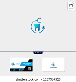 dental icon logo template vector illustration, free business card design template