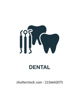 Dental icon. Monochrome simple Health Check icon for templates, web design and infographics