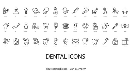 dental icon set collection .design style with background