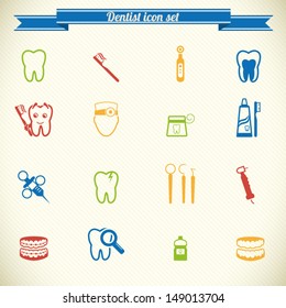 Dental Icon Set In Color