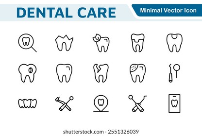 Dental Icon Set. A comprehensive collection of vibrant and professional icons for dental practices, perfect for patient communication to promote oral health awareness.