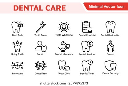 Dental Icon Set. A comprehensive collection of vibrant and professional icons for dental practices, perfect for patient communication to promote oral health awareness.