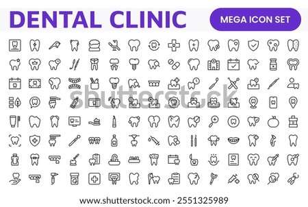 Dental Icon Set. A comprehensive collection of vibrant and professional icons for dental practices, perfect for patient communication to promote oral health awareness.