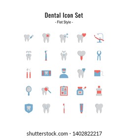 dental icon set. dental icons vector. flat style design