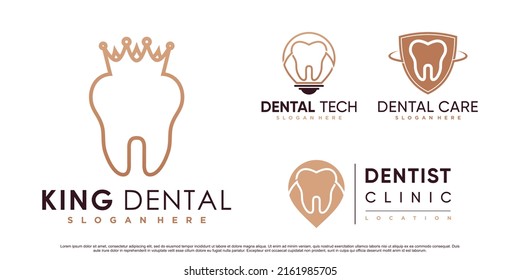 Inspiration für das Design von Dental-Symbolen mit kreativem Element Premium Vector