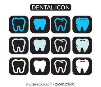 Dental Icon Set Showing Different Tooth Shades