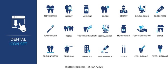 Dental Icon Set - vector illustration design.