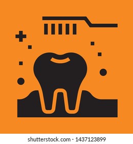 Dental icon. tooth flat symbol