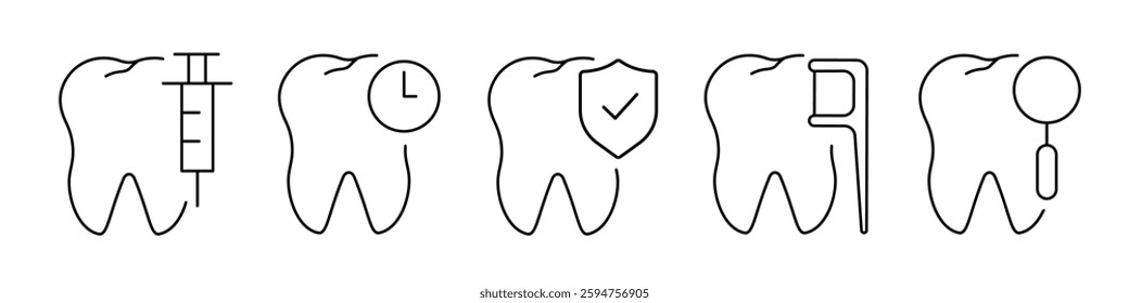 dental icon. tooth icon set