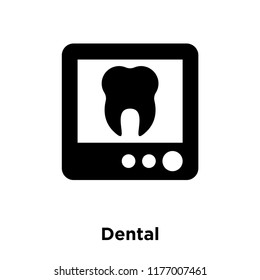 Dental icon vector isolated on white background, logo concept of Dental sign on transparent background, filled black symbol