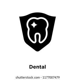 Dental icon vector isolated on white background, logo concept of Dental sign on transparent background, filled black symbol