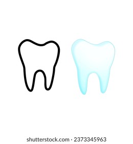 vector de icono dental en fondo blanco