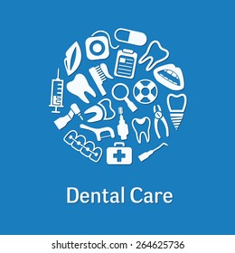 dental icons in circle