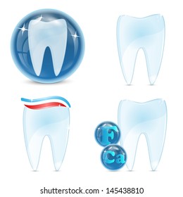 dental icons isolated on white background