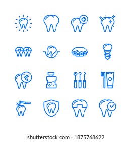 Dental Icons Line Style. Dentistry Icon Pack.