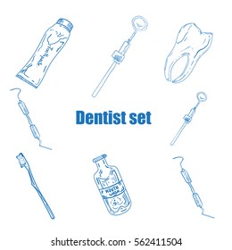 Dental icons reflection theme. Vector illustration,