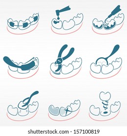 Dental icons set for clinic