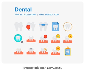Dental Icons Set. UI Pixel Perfect Well-crafted Vector Thin Line Icons. The illustrations are a vector.