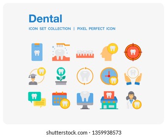 Dental Icons Set. UI Pixel Perfect Well-crafted Vector Thin Line Icons. The illustrations are a vector.