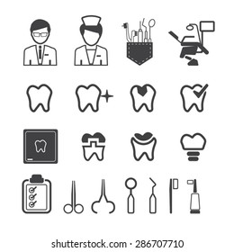 Dental icons set ,Vector