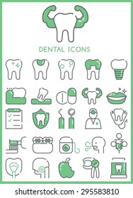 Dental Icons Set Vector 