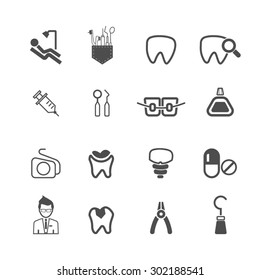 Dental icons set ,Vector