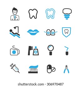 Dental icons set ,Vector