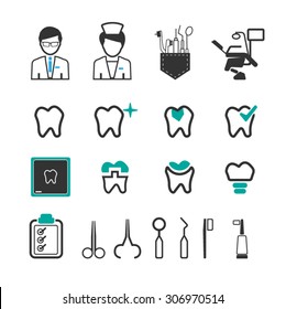 Dental icons set ,Vector