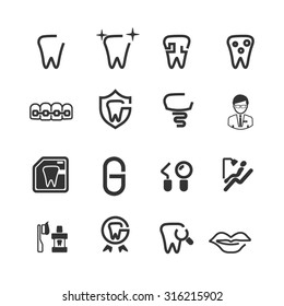 Dental icons set ,Vector
