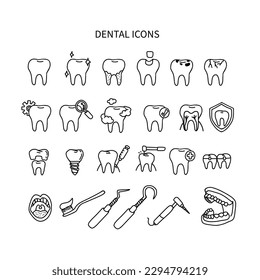 Dental icons set vector illustration