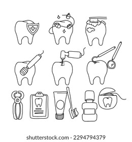 Dental icons set vector illustration	