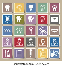 Dental icons Sticker set