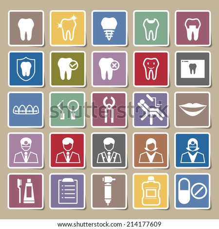 Dental icons Sticker set