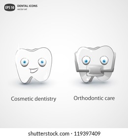 Dental icons vector set.