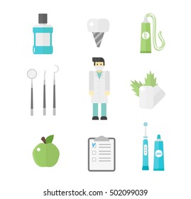 Dental icons vector set mouthwash collection