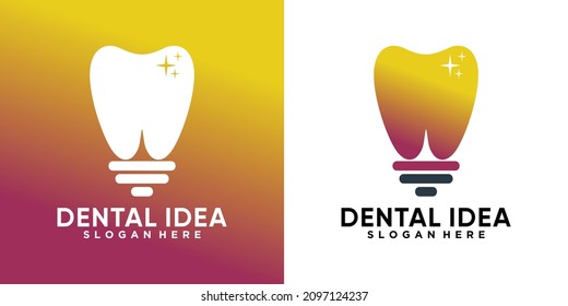 diseño de logotipo de idea dental con concepto creativo