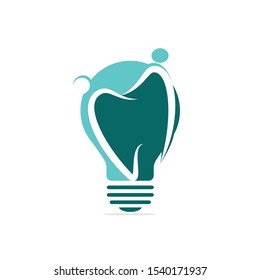 Dental Ideas Abstract Vector Logo Template. Tooth and Light Bulb Concept Label. Stomatology Business or Clinic Emblem.	
