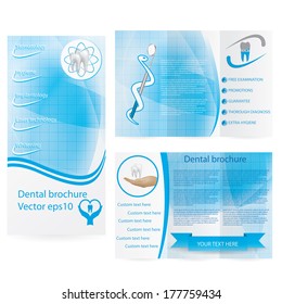 Dental illustration brochure blue design