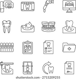 Dental Imaging Icon Set - Vector Illustration of X-Ray, Lab  Record Outline Symbols.eps
