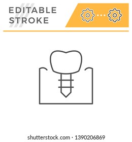 Dental Implant Editable Stroke Line Icon