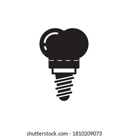 dental implant, flat solid health icon 