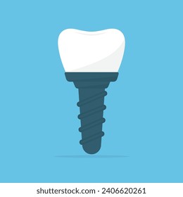 Dental implant flat vector illustration