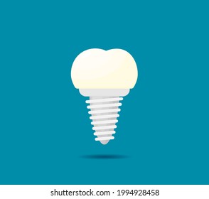 Dental implant flat vector style